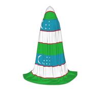 SYKzqiO Flag of the Republic of Uzbekistan print Teen Hooded Cape Cloak, Long Elegant Witch Vampire Costume for Role Play