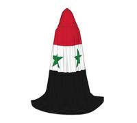SYKzqiO Flag of the Syrian Arab Republic print Teen Hooded Cape Cloak, Long Elegant Witch Vampire Costume for Role Play