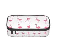 SYKzqiO Flamingos on White Print Large Capacity Pencil case Storage Bag, fit for Stationery and Cosmetics, Unisex
