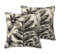 SYKzqiO Floral Herbs Botanical Pattern print 2 Pack Soft Imitation Linen Pillowcases for Home Decor, with Hidden Zipper
