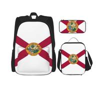 SYKzqiO Florida State Flag 3-Piece Backpack Set with Messenger Bag and Pouch,fit for Tourism, Mountaineering, Shopping