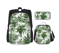 SYKzqiO Flowering Herbs and Herbaceous Plants 3-Piece Backpack Set with Messenger Bag and Pouch,fit for Tourism, Mountaineering, Shopping