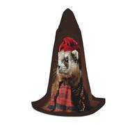 SYKzqiO French Fashion Model Ferrets print Teen Hooded Cape Cloak, Long Elegant Witch Vampire Costume for Role Play