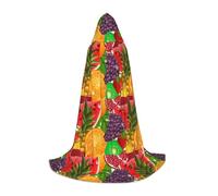 SYKzqiO Fresh Fruits Pineapple print Teen Hooded Cape Cloak, Long Elegant Witch Vampire Costume for Role Play
