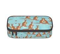 SYKzqiO Funny for Kangaroo Zoo Print Large Capacity Pencil case Storage Bag, fit for Stationery and Cosmetics, Unisex