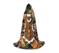 SYKzqiO Gingerbread Man Candy print Teen Hooded Cape Cloak, Long Elegant Witch Vampire Costume for Role Play