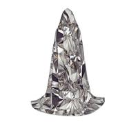SYKzqiO Glitter Abstract Diamond Crystal Pattern print Teen Hooded Cape Cloak, Long Elegant Witch Vampire Costume for Role Play