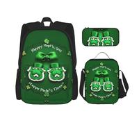 SYKzqiO Happy St. Patrick's Day 3-Piece Backpack Set with Messenger Bag and Pouch,fit for Tourism, Mountaineering, Shopping