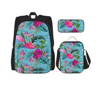 SYKzqiO Hello Hawaii 3-Piece Backpack Set with Messenger Bag and Pouch,fit for Tourism, Mountaineering, Shopping