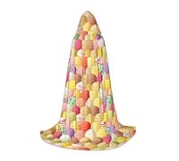 SYKzqiO Ice Cream print Teen Hooded Cape Cloak, Long Elegant Witch Vampire Costume for Role Play