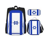SYKzqiO Israeli Flag 3-Piece Backpack Set with Messenger Bag and Pouch,fit for Tourism, Mountaineering, Shopping