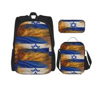 SYKzqiO Israeli Flag 3-Piece Backpack Set with Messenger Bag and Pouch,fit for Tourism, Mountaineering, Shopping