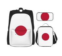 SYKzqiO Japanese Flag 3-Piece Backpack Set with Messenger Bag and Pouch,fit for Tourism, Mountaineering, Shopping