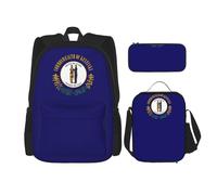 SYKzqiO Kentucky State Flag 3-Piece Backpack Set with Messenger Bag and Pouch,fit for Tourism, Mountaineering, Shopping