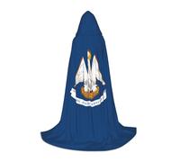 SYKzqiO Louisiana State Flag print Teen Hooded Cape Cloak, Long Elegant Witch Vampire Costume for Role Play