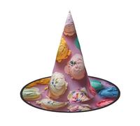 SYKzqiO Many colored ice cream stylish halloween hats for - with foldable for parties, carnivals, unisex halloween accessory(of 3)