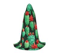 SYKzqiO many small Cactus Art print Teen Hooded Cape Cloak, Long Elegant Witch Vampire Costume for Role Play