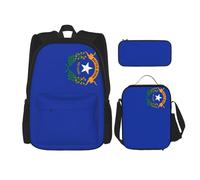 SYKzqiO Nevada State Flag 3-Piece Backpack Set with Messenger Bag and Pouch,fit for Tourism, Mountaineering, Shopping