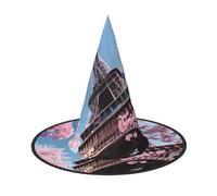 SYKzqiO Oil Painting Paris Eiffel Tower stylish halloween hats for - with foldable for parties, carnivals, unisex halloween accessory(of 2)