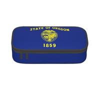 SYKzqiO Oregon State Flag Print Large Capacity Pencil case Storage Bag, fit for Stationery and Cosmetics, Unisex