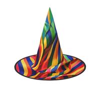 SYKzqiO Rainbow Color stripe stylish halloween hats for - with foldable for parties, carnivals, unisex halloween accessory(of 3)