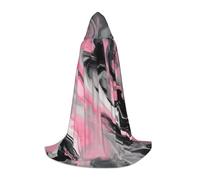 SYKzqiO Red Abstract Ink Marble Gray Artistic print Teen Hooded Cape Cloak, Long Elegant Witch Vampire Costume for Role Play