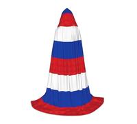 SYKzqiO Russian Flag print Teen Hooded Cape Cloak, Long Elegant Witch Vampire Costume for Role Play