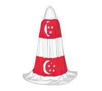 SYKzqiO Singapore Flag print Teen Hooded Cape Cloak, Long Elegant Witch Vampire Costume for Role Play