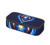 SYKzqiO Sky Blue Heart Print Large Capacity Pencil case Storage Bag, fit for Stationery and Cosmetics, Unisex