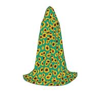 SYKzqiO Spring Sunflowers Flowers print Teen Hooded Cape Cloak, Long Elegant Witch Vampire Costume for Role Play