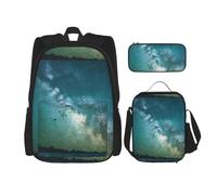 SYKzqiO Starry Night Sky Deep Outer Space 3-Piece Backpack Set with Messenger Bag and Pouch,fit for Tourism, Mountaineering, Shopping