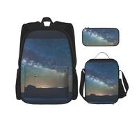 SYKzqiO Starry Night Sky Outer Space 3-Piece Backpack Set with Messenger Bag and Pouch,fit for Tourism, Mountaineering, Shopping