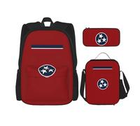 SYKzqiO Tennessee State Flag 3-Piece Backpack Set with Messenger Bag and Pouch,fit for Tourism, Mountaineering, Shopping