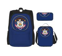 SYKzqiO Utah Flag 3-Piece Backpack Set with Messenger Bag and Pouch,fit for Tourism, Mountaineering, Shopping