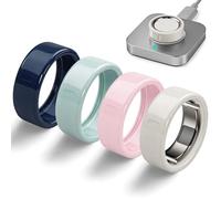 sylacor 4 Pack Ring Cover Compatible with Oura Ring Gen 4/Gen 3 Horizon/Heritage, Anti-Scratch Ultra Thin Smart Ring Accessories for Men Women, Ceramic-Look Soft TPU Ring Case (Not for Gen 4 Ceramic)