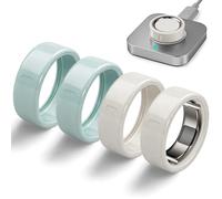 sylacor 4 Pack Ring Cover Compatible with Oura Ring Gen 4/Gen 3 Horizon/Heritage, Anti-Scratch Ultra Thin Smart Ring Accessories for Men Women, Ceramic-Look (2Cloud+2Tide, Size 5)