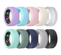 sylacor Ring Cover for Oura Ring Gen 4/ Gen 3, Anti-Scratch Elastic Silicone Oura Ring Case Protector for Men Women Working Out Gym (10Collors-9, S (6/7/8/9/10))