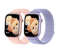 sylacor Sport Loop Bands Compatible with Kids Apple Watch Band, Soft Breathable Nylon Strap for Girls Boys Small Wrists for iWatch Series 10 9 8 7 6 5 4 3 SE SE2 (Purple+Pink, 38/40/41/42mm(Series 10