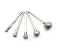 SYLALE 11Pcs 0.5-8mm Spherical Diamond Grinding Head Mounted Point Bits Burrs Engraving Polishing Abrasive Tool 2.35mm Shank for Dremel