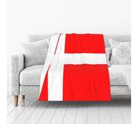 SYLALE Denmark Danish Flag Printed Flannel Blanket Throw 102x127 Cm | Ideal Thick Bed Blanket Or Bed Throw | Perfect For Bed,Living Room,Sofa, Couch