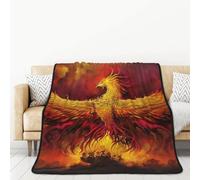 SYLALE Fantasy Phoenix Printed Flannel Throw Blanket 152x203 CM - Warm and Cozy Sherpa Blanket Throw for Bed, Couch, Travel,Sofa Chairs