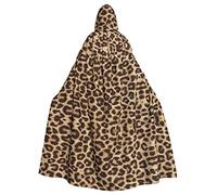 Sylale Fun Leopard Print Unisex Hooded Cloak Christmas Fancy Dress Halloween Cosplay Costume For Adult