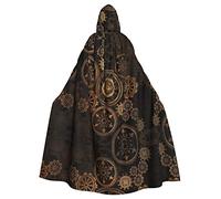 Sylale Gears Clock Bronze Century Unisex Hooded Cloak Christmas Fancy Dress Halloween Cosplay Costume For Adult