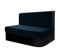 SYLC 2 Pieces RV Dinette Cushion Covers Velvet Stretch, Camper Seat Cushion Bench Slipcovers with Backrest Cover Sofa Cushion Cover for RV Car (Navy Blue,Set of 2)