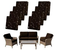SYLC 8Pcs Outdoor Cushion Covers Waterproof Patio Cushion Covers Replacement with Zipper, Garden Rattan Sofa Seat Slipcovers Furniture Protector (Coffee,8pcs 55×50×10cm)