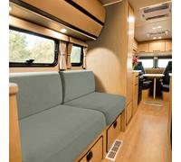 SYLC Caravan Seat Cover Stretch Jacquard, Non-slip RV Dinette Cushion Covers with 2 Straps, Couch Cushion Covers for Camper Sofa Bench (Mint green,W 55-85 cm, D 25-45 cm)