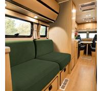 SYLC Caravan Seat Cover Stretch Jacquard, Non-slip RV Dinette Cushion Covers with 2 Straps, Couch Cushion Covers for Camper Sofa Bench (Olivegreen,W 55-85 cm, D 25-45 cm)