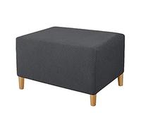 SYLC Footstool Cover Rectangle, Ottoman Covers Stretch, Storage Stool Cover, Footstool Protector Cover Dustproof, Ottoman Slipcovers (Dark gray,S)
