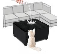 SYLC Ottoman Cover Square/Rectangle, Waterproof Footstool Cover Pouffe Cover, Washable Slipcover for Folding Storage Footrest Protector for Dogs Pets (Black+Dark grey,Square M)