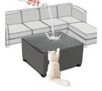 SYLC Ottoman Cover Square/Rectangle, Waterproof Footstool Cover Pouffe Cover, Washable Slipcover for Folding Storage Footrest Protector for Dogs Pets (Grey+Light grey,Square M)